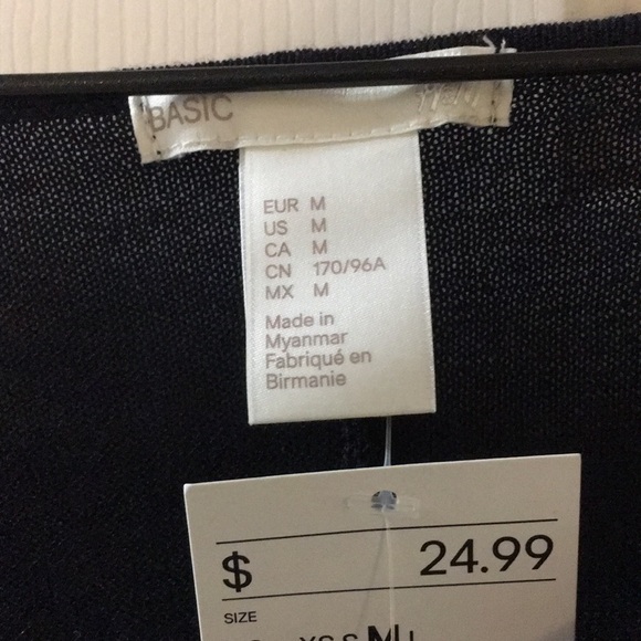 H&M sheer black tunic top new with tags! - Picture 3 of 3